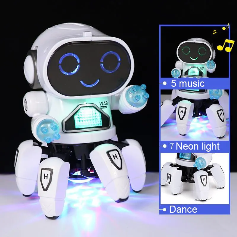 Dance Robot Electric Pet Musical Shining Toys 6 Claws Octopus Robot Educational Interactive Toys Children‘sToy Gift Digital Pet