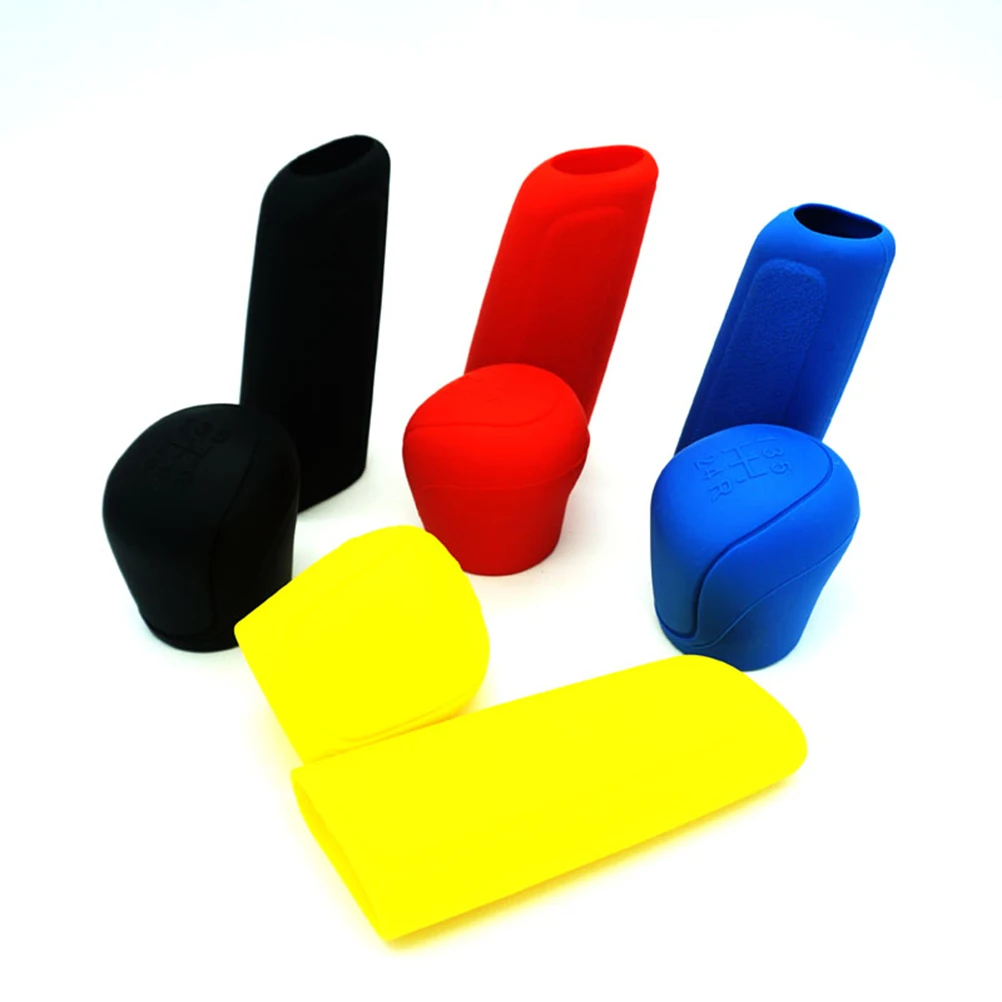 

2Pcs Gear Shift Knob Silicone Car Accessories Dust Proof Easy Installation Cars Interior Oval Gear Cover