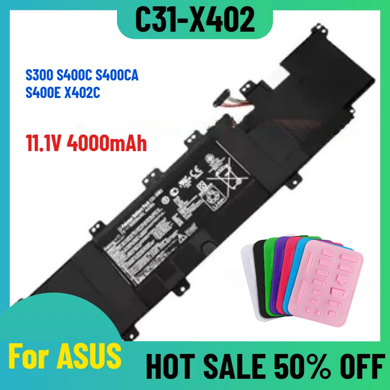 

11.1V 4000mAh for ASUS S300 S400C S400CA S400E X402C F402C C31-X402 Laptops Battery