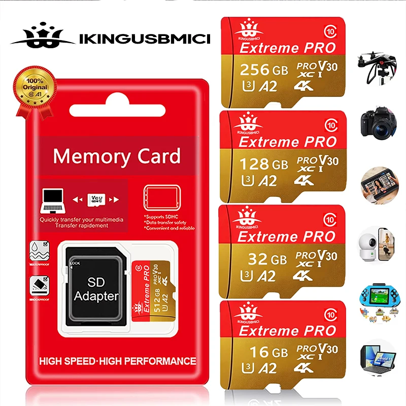 Cartão de Memória Ultra Micro SD 512GB 32GB U1 A1 Classe 10 64GB 256GB Micro SD/TF Flash Card 512G microSD para Telefone/PC