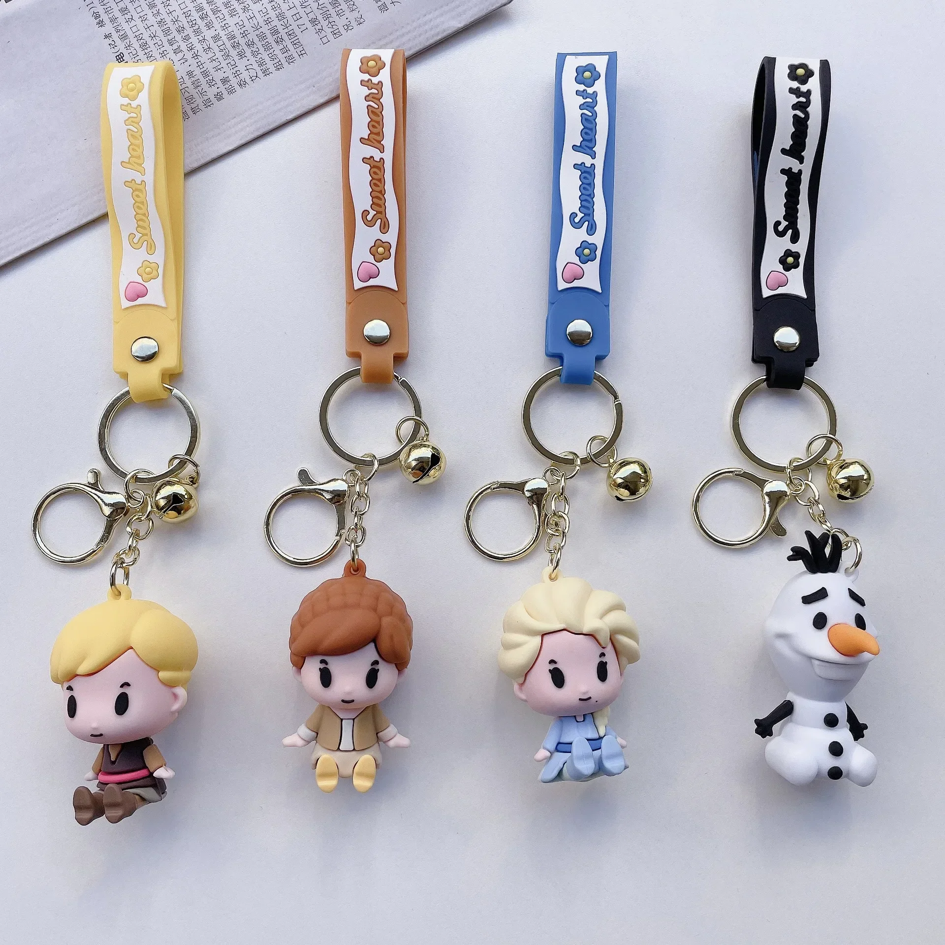 Cartoon Disney Movie Frozen Keychain Cute Anna Elsa Olaf Doll Pendant Accessories Christmas Gift Key Holder Chain for Fans