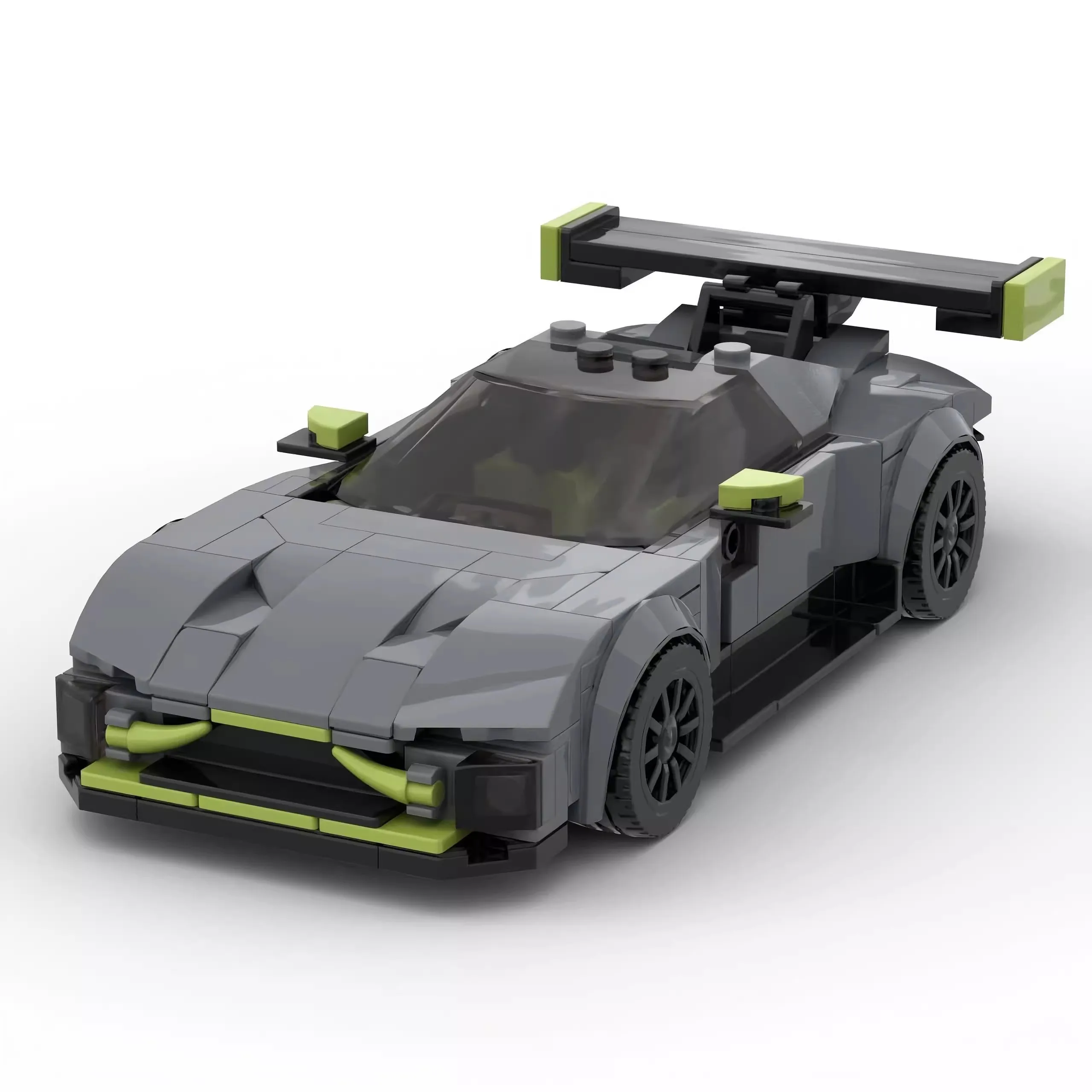 MOC 크리에이티브 시티 슈퍼카 블록 세트 어린이 조립 장난감 애스턴 마틴 반티지 GT3 레이싱 모델 DIY 소년 생일 선물