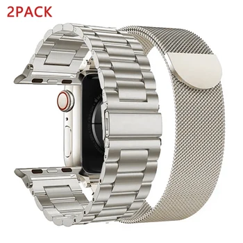 애플 워치용 스테인리스 스틸 밴드, 울트라 2, 49mm, 45mm, 41mm, 40mm, 44mm, 금속 스트랩 팔찌, iWatch 시리즈 9, 8, 7, 6, 5, SE42mm, 38mm 