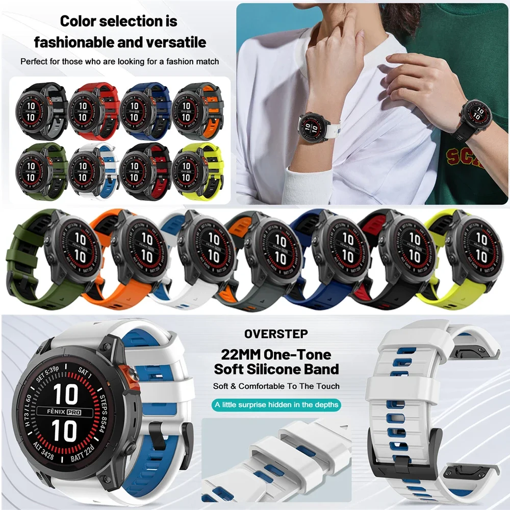 22mm 26mm Sport-Silikonarmband für Garmin Enduro/Epix Tactix 8 Instinct 3 Forerunner 970/Fenix 7X/7 8 PRO 8x QuickFit Uhrenarmband – Detail 23