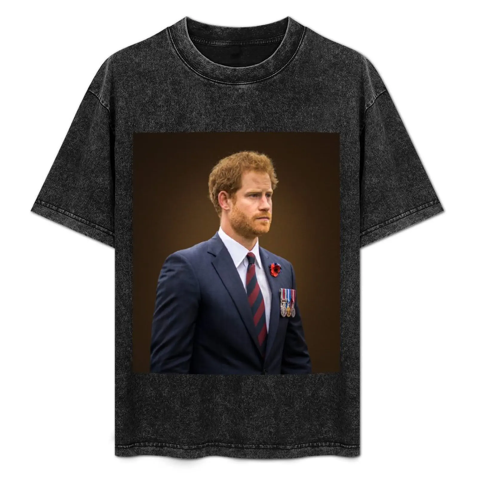 

Prince Harry Medals T-Shirt Casual Loose Short Sleeve Tee for Men
