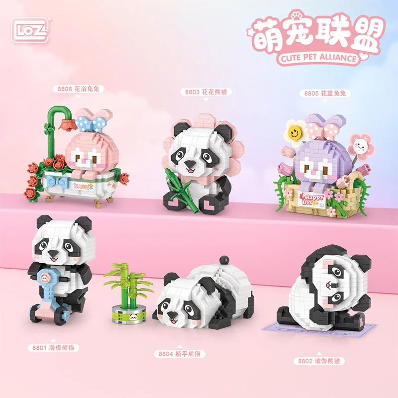 

Creative LOZ Mini Blocks Cute Panda ,DIY Assembly Decoration Dessert Electrical,City Educational Boys and Girls Kids Toys