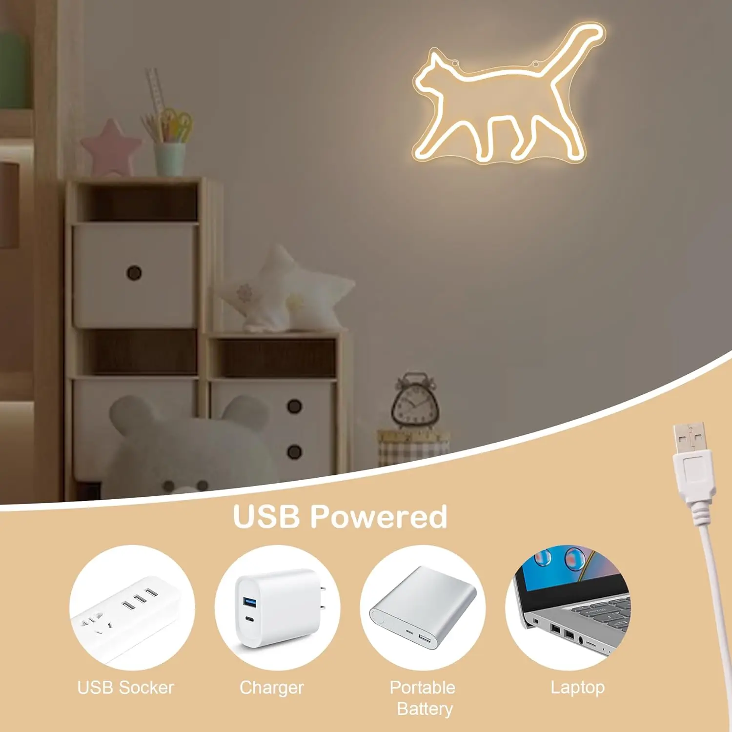 Cat Cute Animal Neon Sign LED Neon Light Sign For Party Birthday Holiday Wedding Gift Sign Bedroom Bar Home Room Wall Decoration