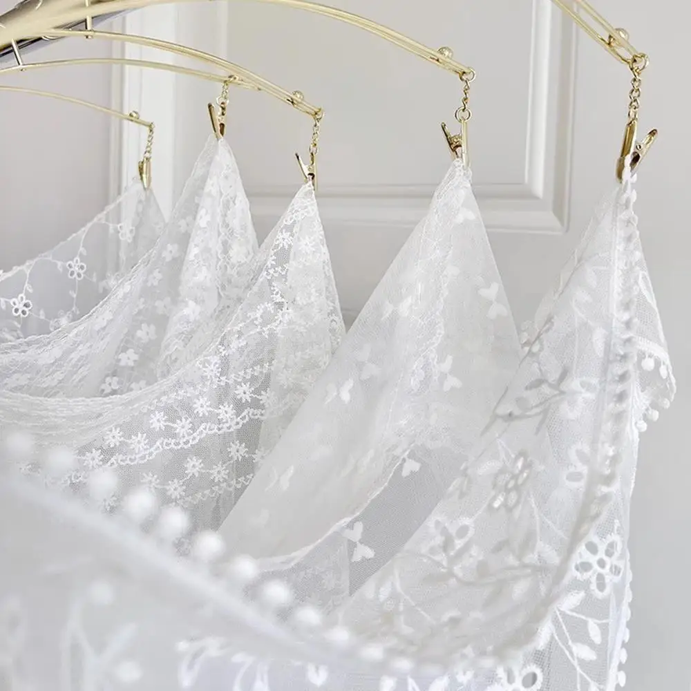 Pañuelo triangular de encaje para verano, elegante pañuelo de encaje Floral tejido blanco francés para el cuello, diadema para fotos de viaje, accesorios para el cabello