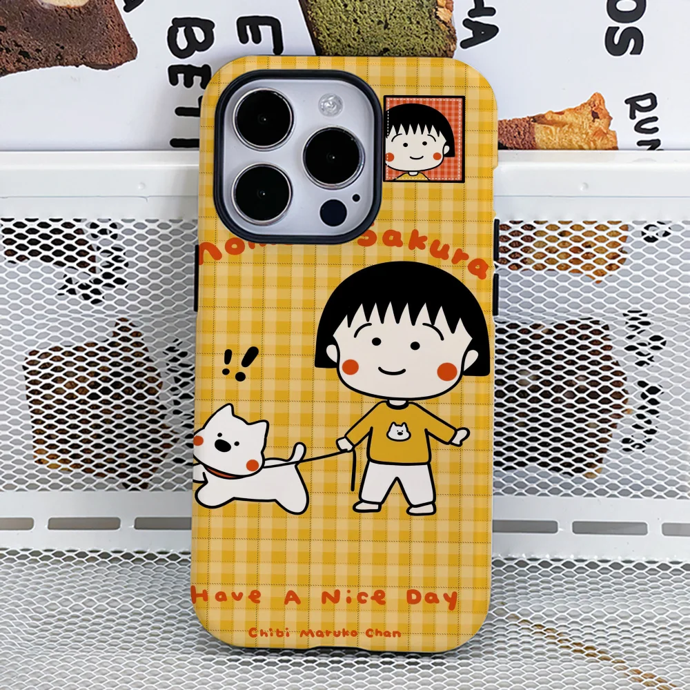 Cherry Maruko Phone Case Phone Case Film shell For iPhone 16 15 14 13 12 11 Pro Max Plus