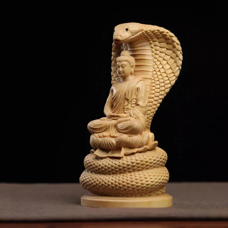 

1 шт., резьба по самшиту, Шакьяамский Будда, орнамент, защита змеи, украшение дома Будды, украшение автомобиля, поделки