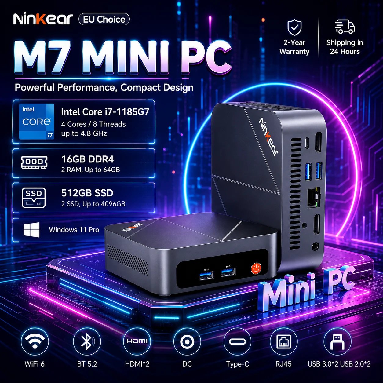 Ninkear M7 Mini PC i7 16GB/512GB