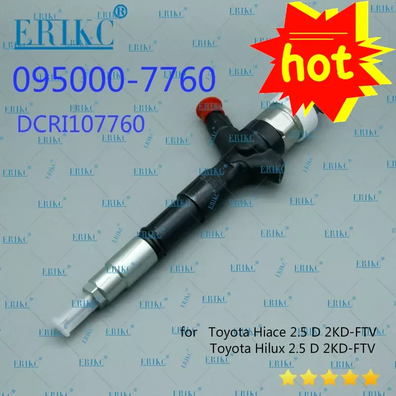 ERIKC 095000-7761 Common Rail Injector Assy 095000-7760 OEM DCRI107760 8-97602485-6 23670-0L010 for Toyota Hilux 2.5 D 2KD-FTV