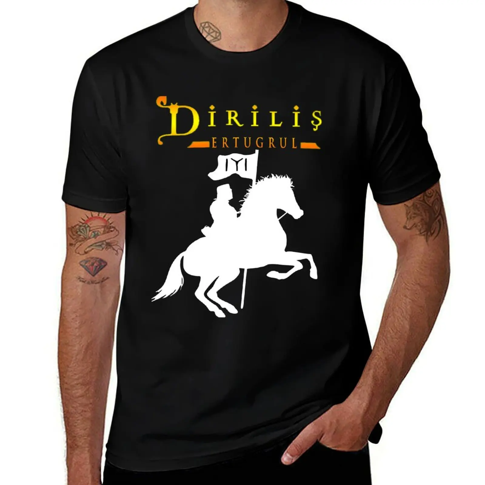 

Horse Dirilis Ertugrul T-Shirt men t shirt cotton 100% cotton t shirts high quality T-Shirt