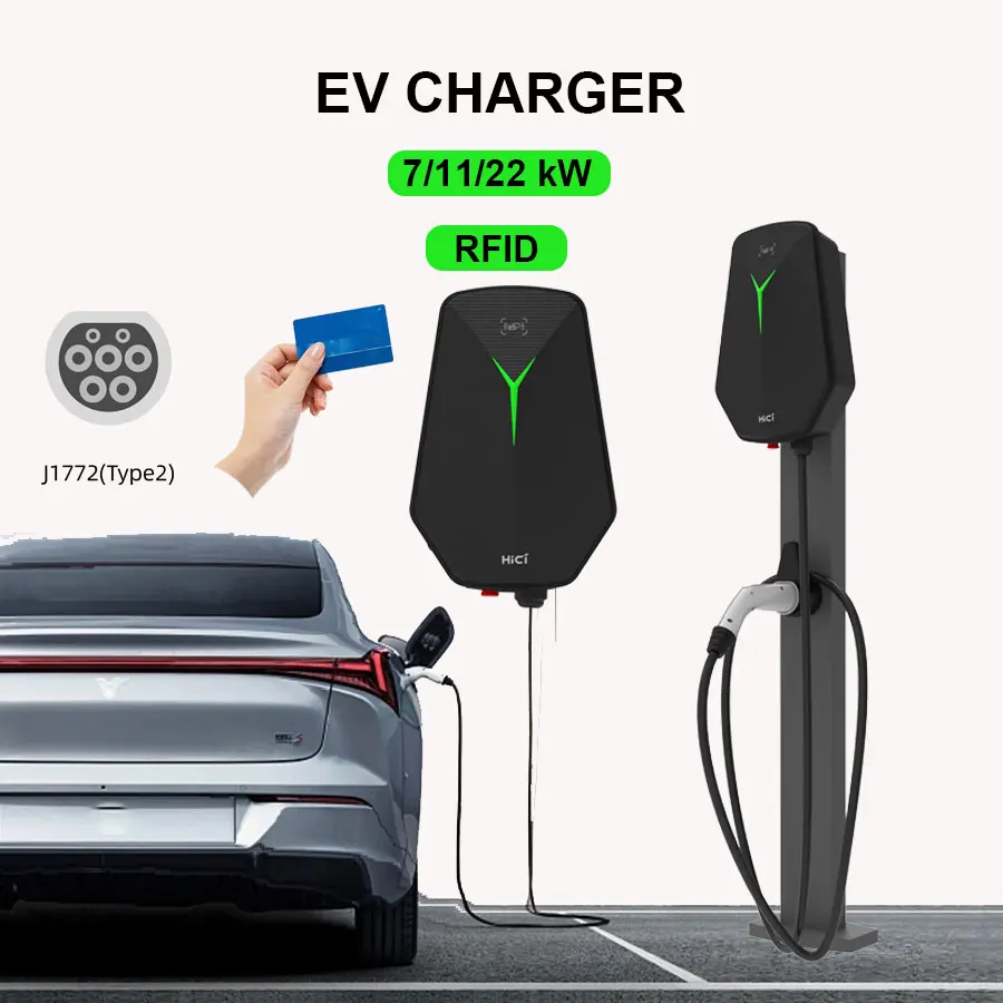 hici wholesale ev charging station Car Charger 7kw OEM Ev Outdoor Tipo CaricatoreTyp 2 wallbox 11 kw outdoor