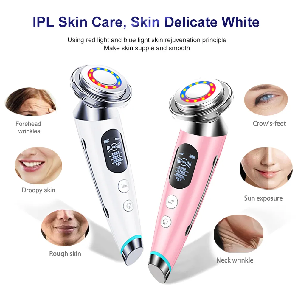 Facial Cleanser Face Lift Device Microcurrent Skin Rejuvenation Facial Massager Light Therapy Anti Aging Wrinkle Skin Care Tools