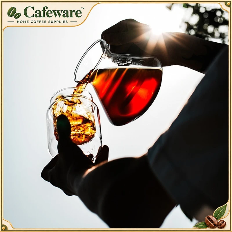 Mhw-3Bomber Glass Coffee Server Heat Resistant Clear Carafe With Scale Hand Drip Brewing Pot For Home Coffee Lovers