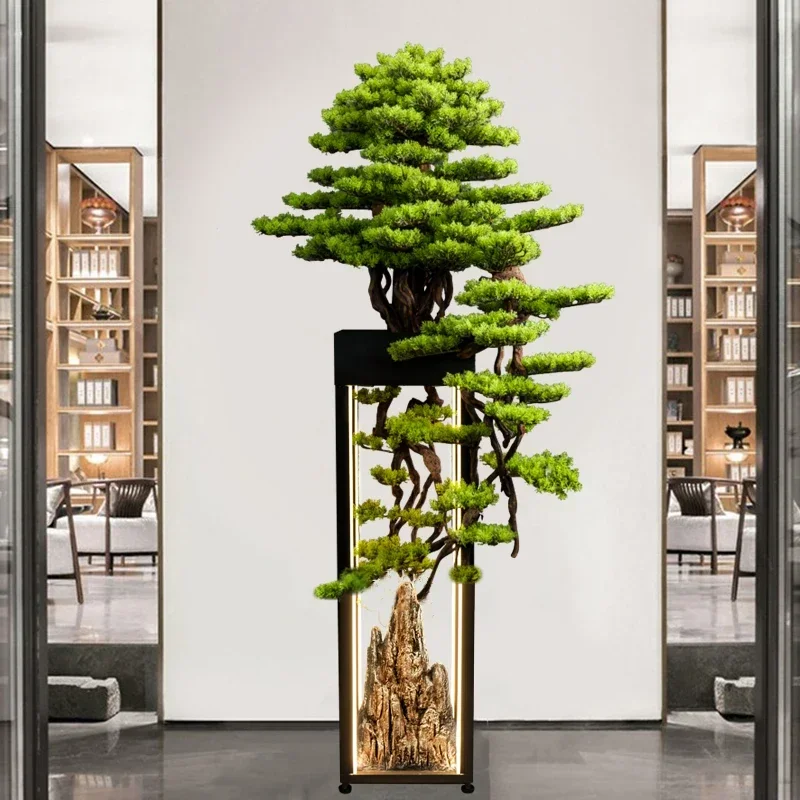 

Имитация приветственной сосны, искусственное дерево, украшение для пола с зелеными растениями, декоративное сосновое дерево, мягкое украшение Hansong