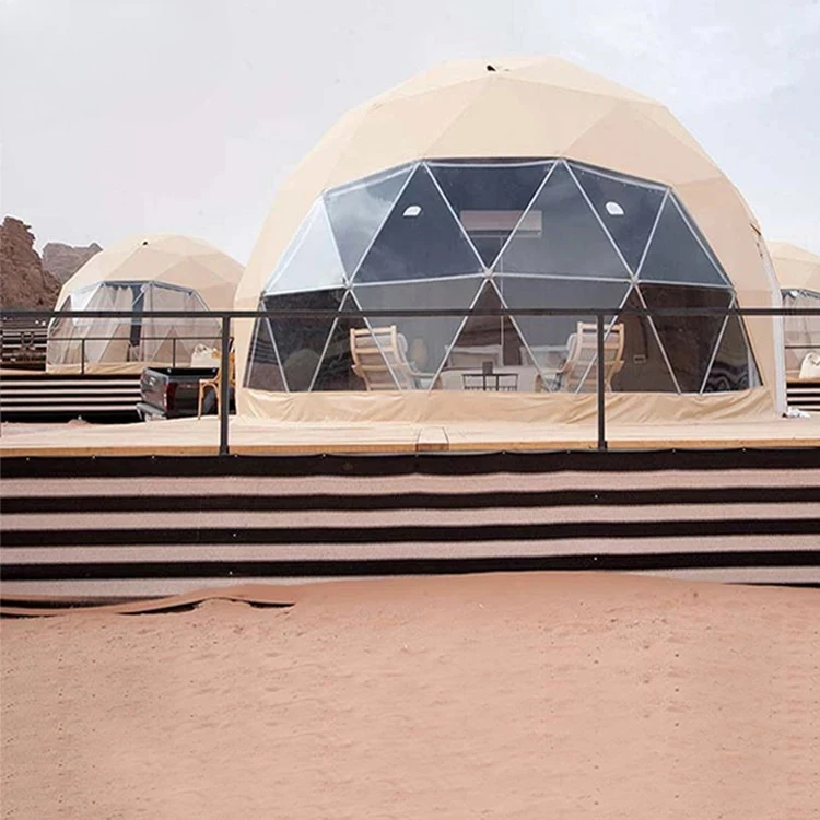 Luxury Outdoor Hotel Restaurant Event House Pvc Dome Tent GeodesicLuxury Outdoor Hotel Restaurant Event for Clamping with Toilet
