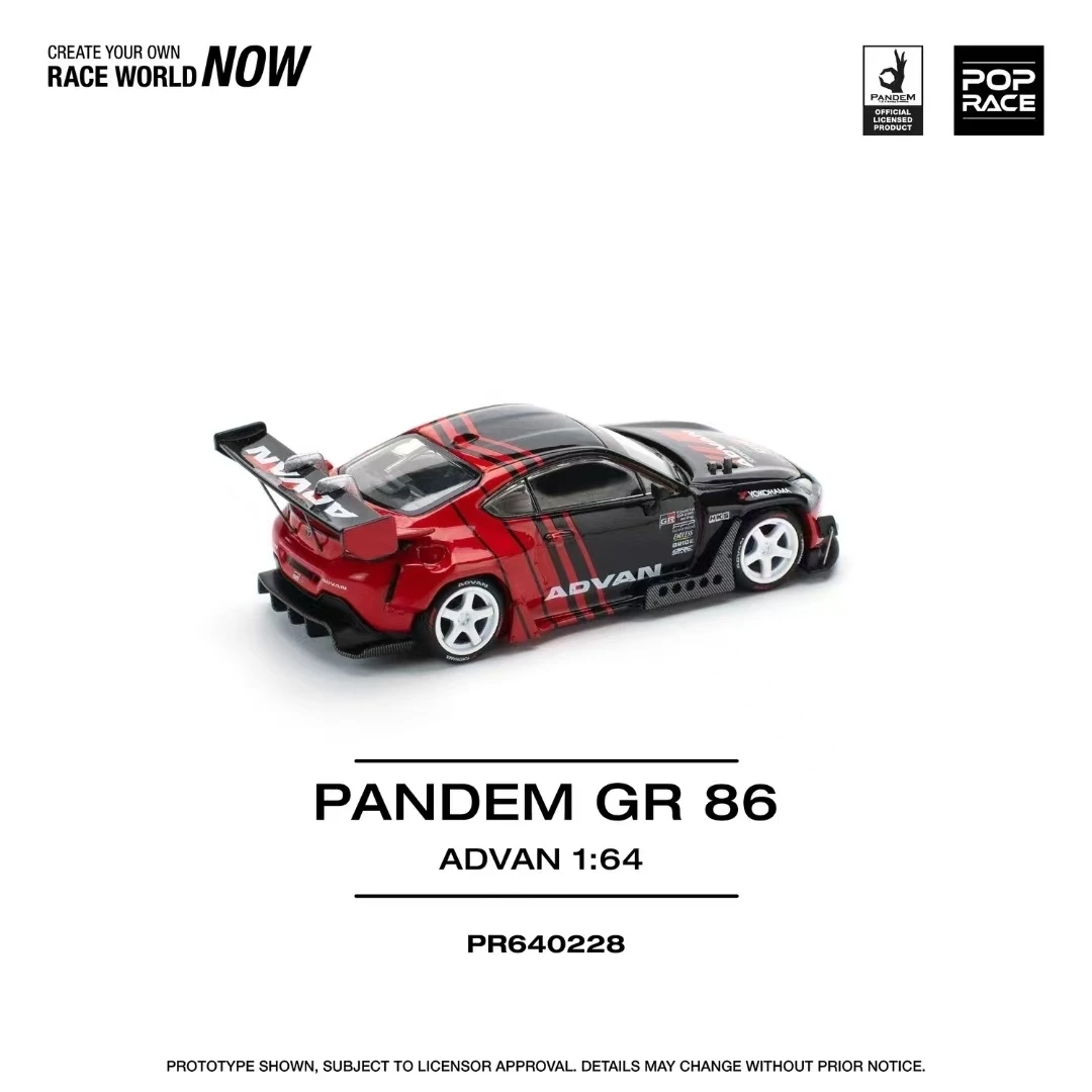 Pré-venda pop race 1:64 pandem gr86 zn8 2022 foguete coelho advan diecast diorama modelo de carro brinquedo