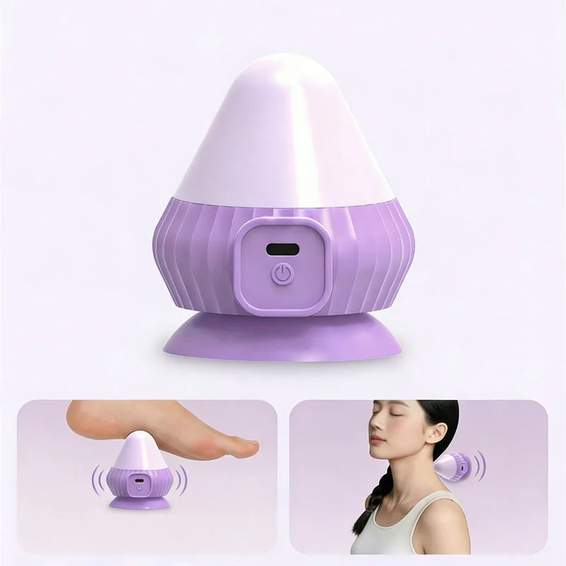 Electric Silicone Massager Ball Relaxation Muscle Mini Hands-free Suction Cup Fascia Gun Vibration Massage Relieve Fatigue