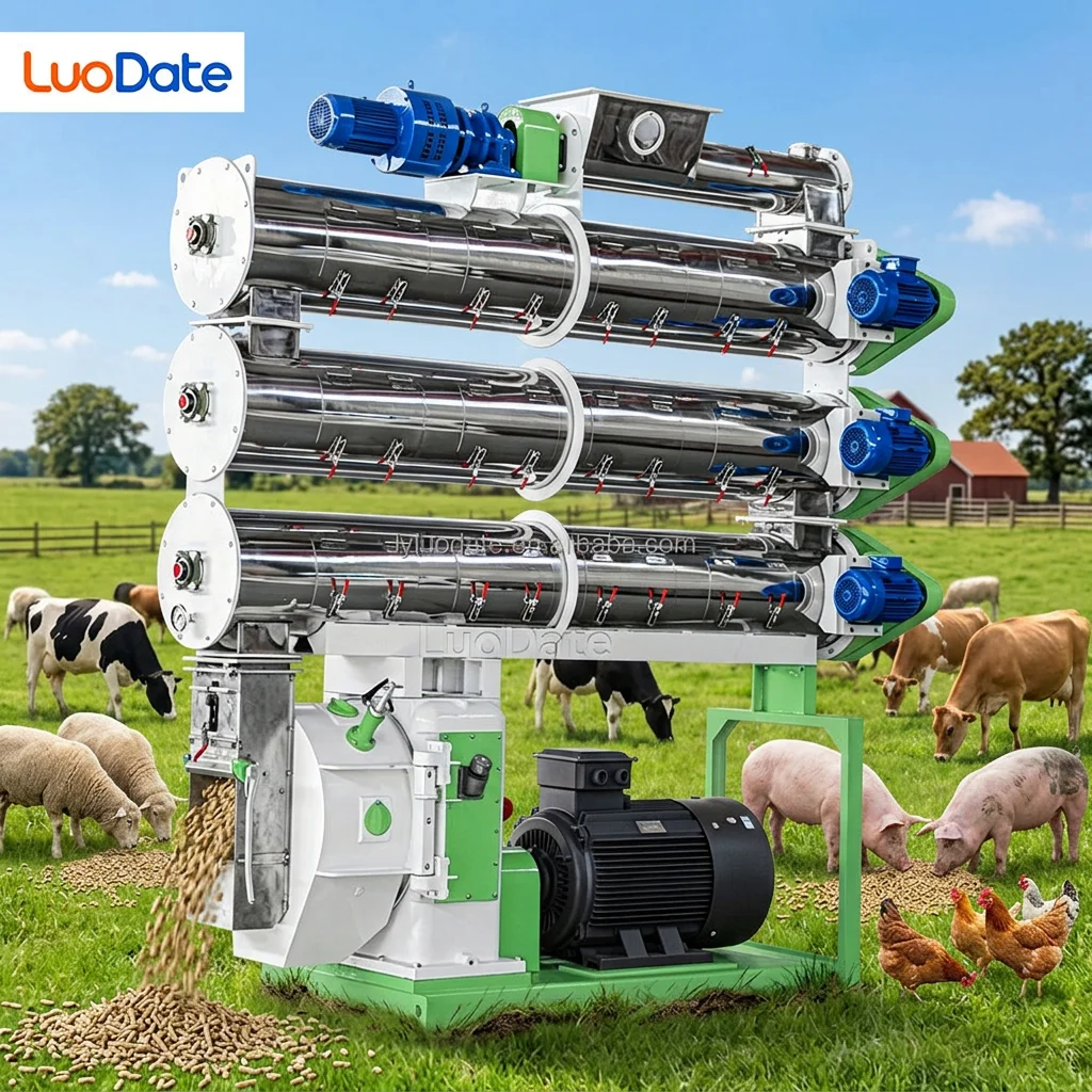 High Capacity Ring Die Feed Pellet Mill 10-25TPH, Poultry Livestock Feed Processing Equipment