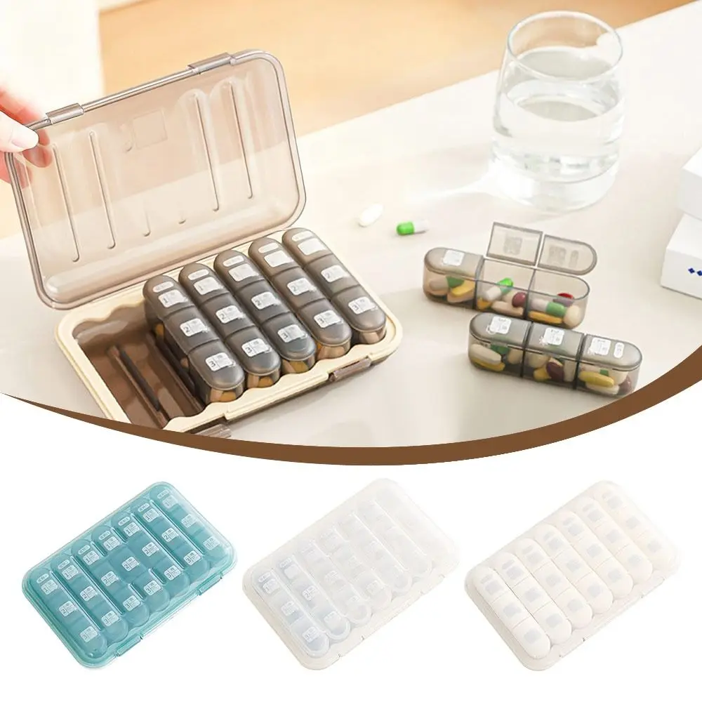 

Creative 21 Grids Weekly Pill Box Moisture-Proof Sealed Pill Organizer with Lid Large Capacity Pill Dispenser for Home&Travel