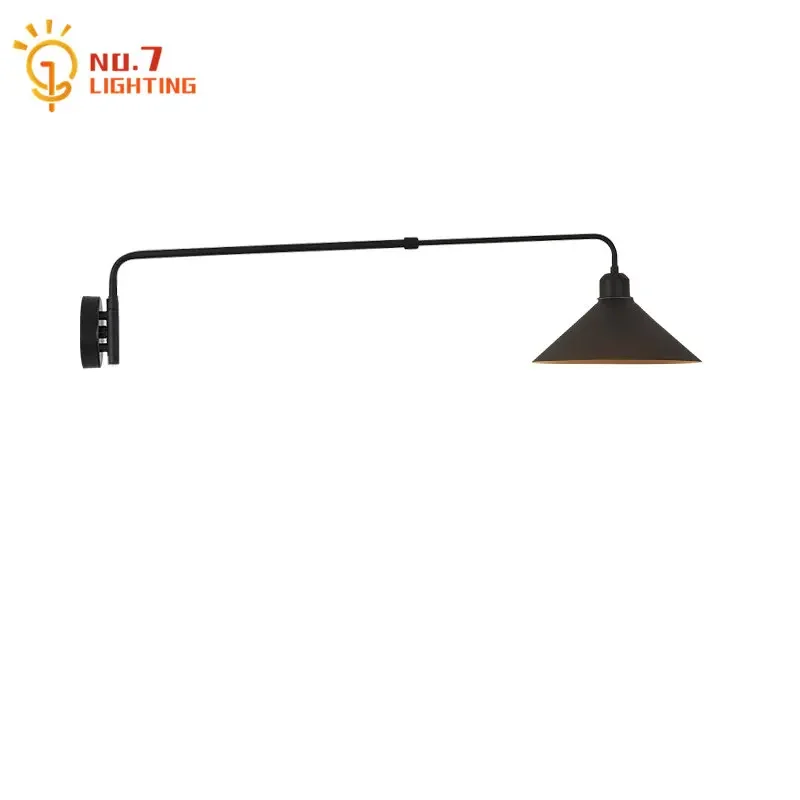 Industrial Retro Telescopic Swing Arm Wall Lamp Long Pole Iron Art Decorative Wall Mounted Waterproof Balcony Living/dining Room