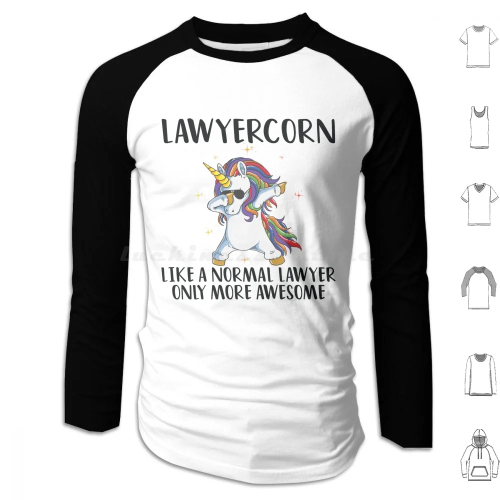 Lawyer Unicorn Hoodie cotton Long Sleeve Dabbing Unicorn Cute Unicorn Lover Lawyercorn Like A Normal Lawyer Attorney