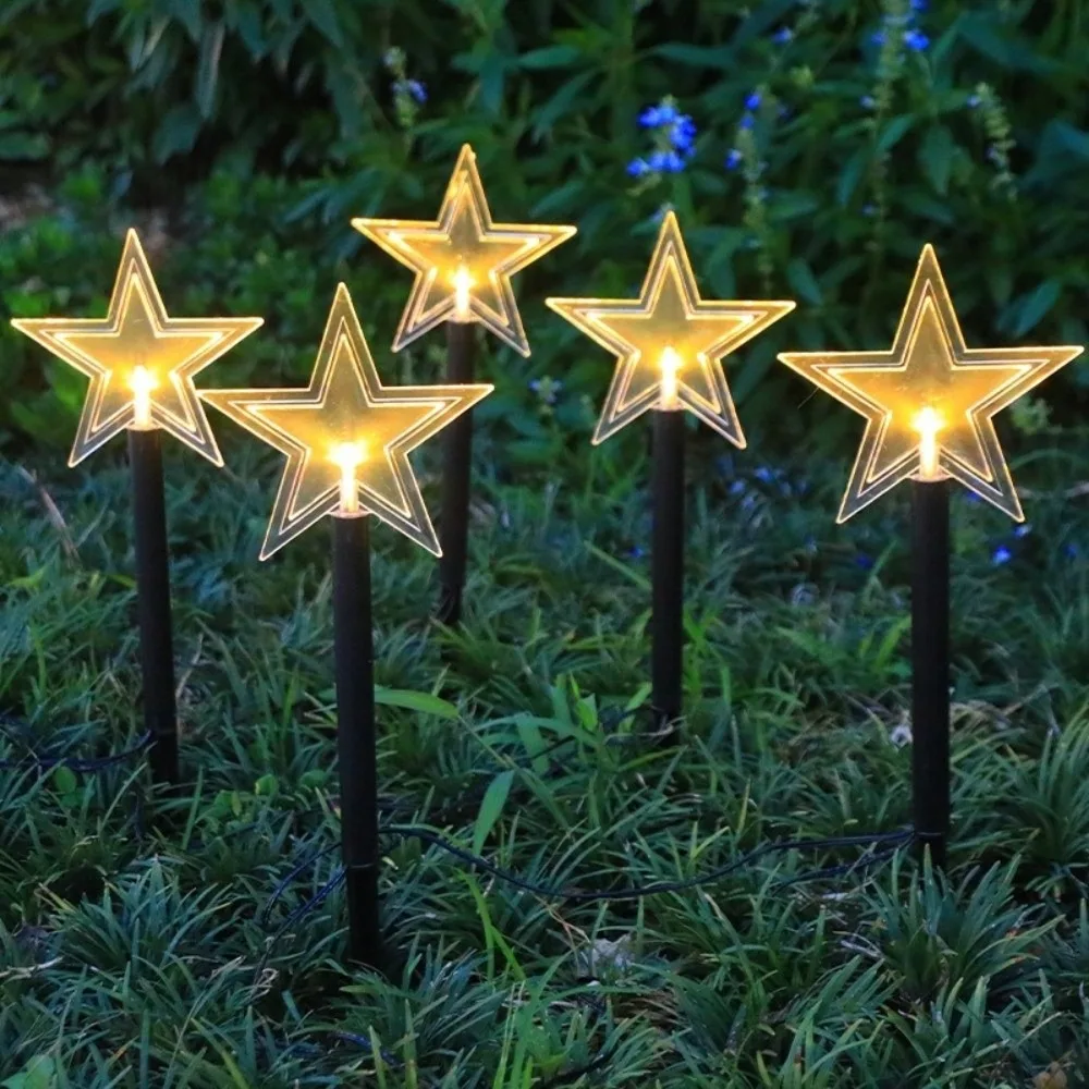 5Pcs/Set Creative LED Solar Christmas Lights Waterproof Landscape Light Pathway Lights Outdoor Christmas Lights Home Decoration