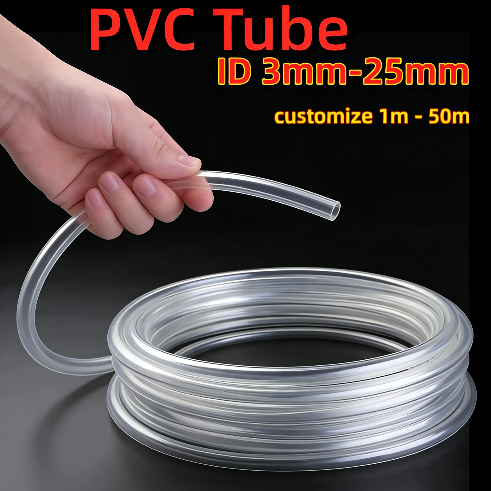 Tubería de PVC Transparente para Agua, de 3, 4, 5, 6, 7, 8, 9, 10, 12, 14, 16 mm, Tubos, Mangueras, Tubería para Acuario, Manguera para Bomba de Agua, Manguera para Jardín