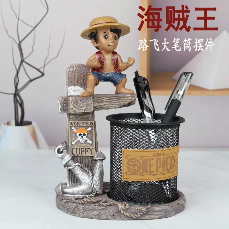 One Piece anime peripheral Luffy figure multifunctional pen holder ins high-looking desk pencil holder birthday gift wholesale