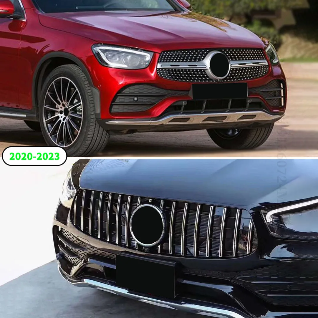 Front Radiator Grid Bumper Grille Inlet Grill For Mercedes C253 X253 Benz GLC Coupe 2015-2023 Middle Mesh Tuning