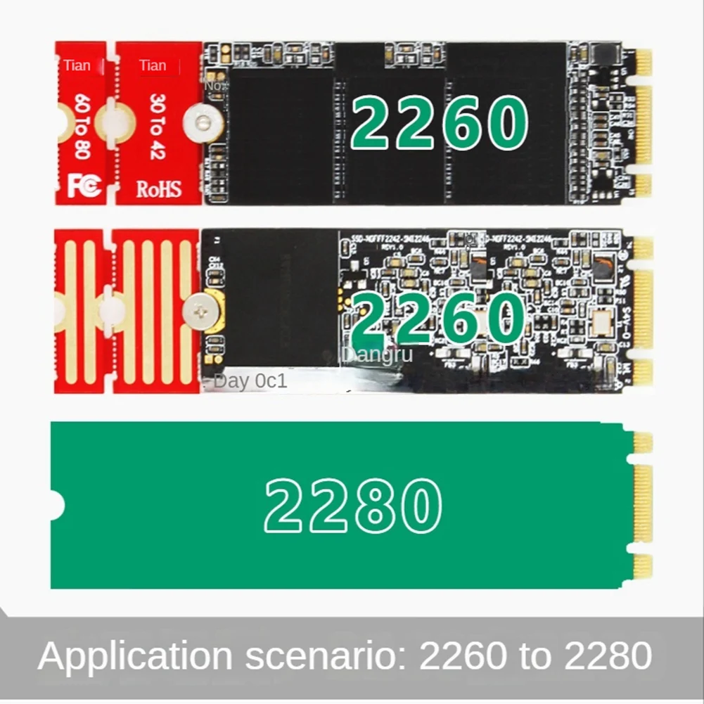 2Pcs M2 M2PLUS NGFF NVME M.2 Extended Transfer 2230, 2242, 2260, 2280 Aircraft M2 CHANGE LONG SIZE U.2 M3 M.3 SSD 24BB HOT