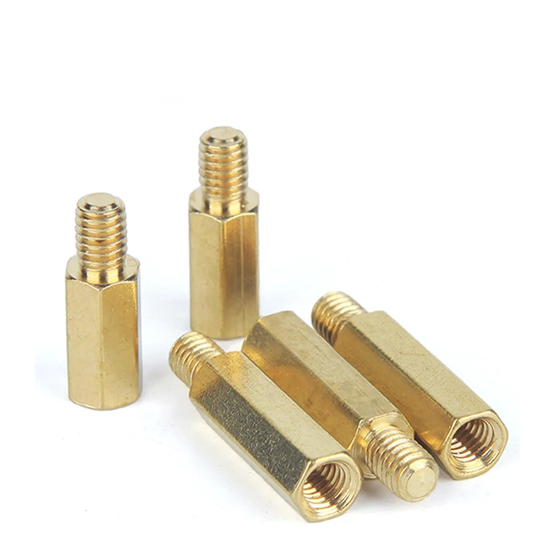 100Pcs Brass Hex Column Standoffs Single Head M3 Thread Length +6/8/10 for Chassis Motherboard Copper Column Space Pillar
