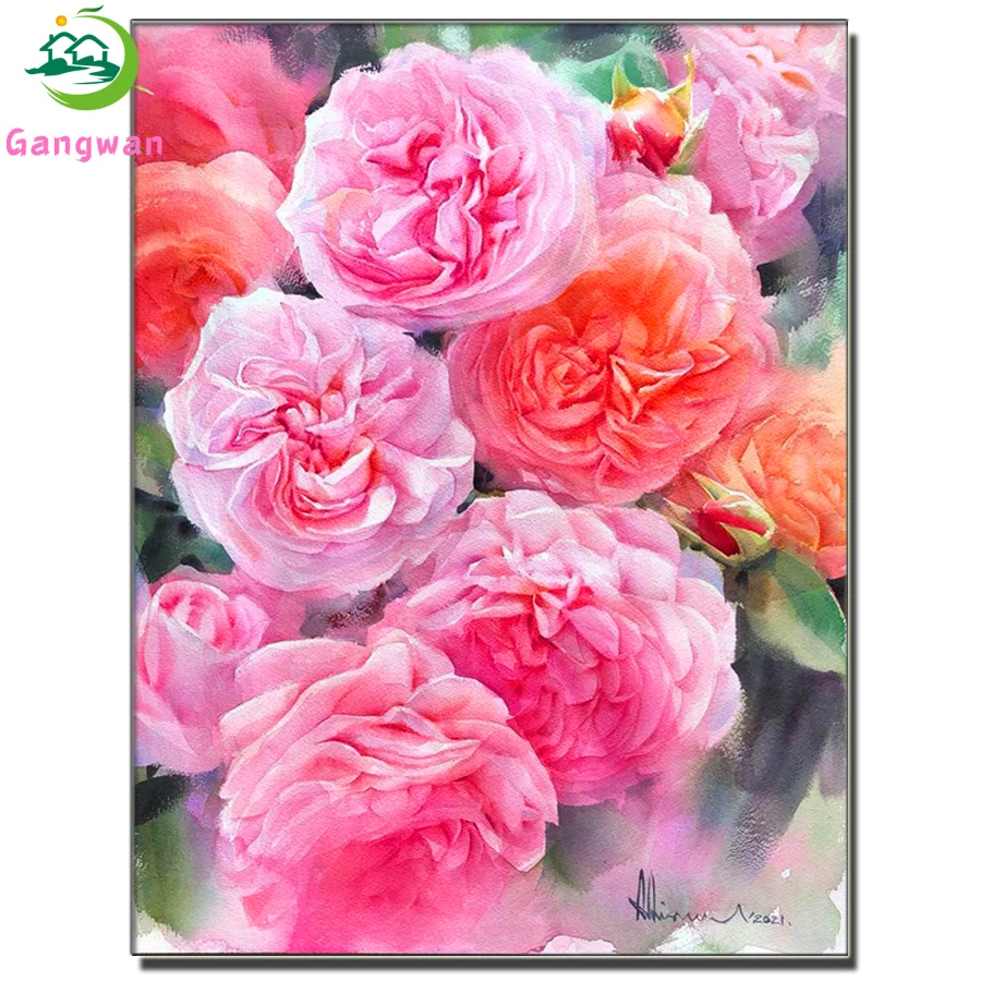 Diamond Painting pink Peony Diamond Embroidery abstract Flowers Picture Of Rhinestones Handmade cross stitch Mosaic Wall Decor