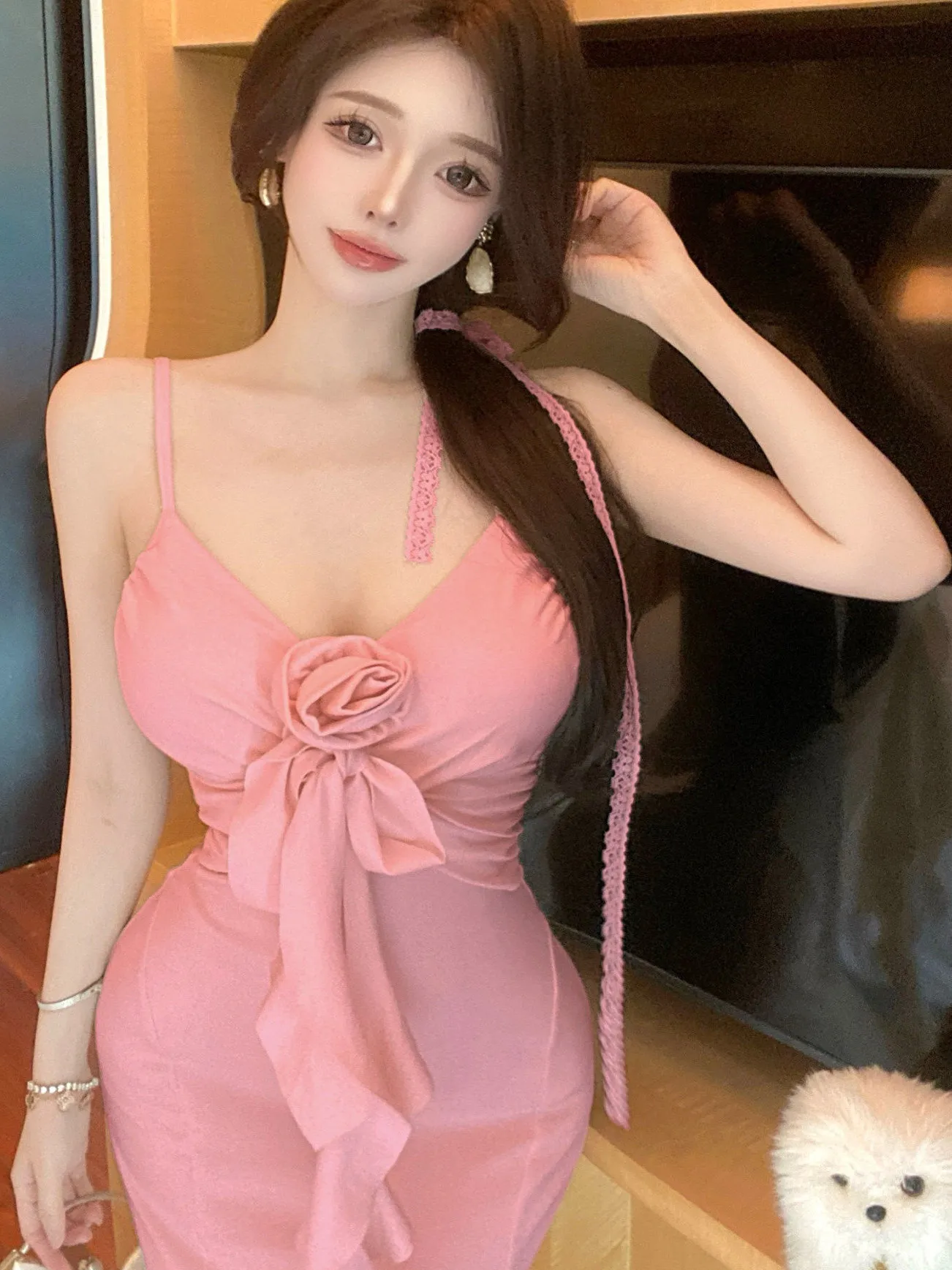 American Sle Sexy V-ne Flower Design Longo Emagrecimento Svel Wrap Bodycon Dr Feminino Verão Cintura Alta Maxi Dr