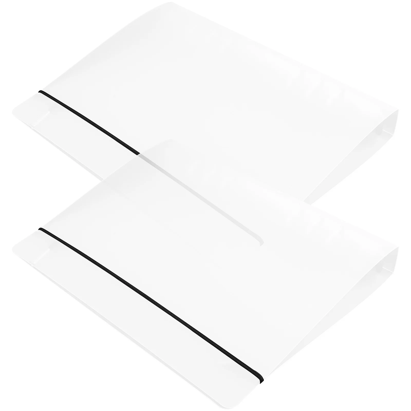 

2pcs Clear A5 Binder Covers Plastic Notebook Loose Leaf Binder Shell With Binding Belt Document Organizer Folder For School