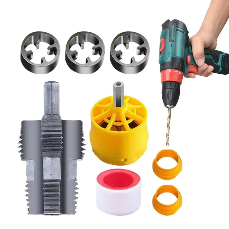 PVC Thread Maker เครื่องมือ 1/2 นิ้ว 3/4 นิ้ว 1 นิ้วท่อ Threader ชุดท่อภายในเปิดท่อประปาซ่อมเครื่องมือ