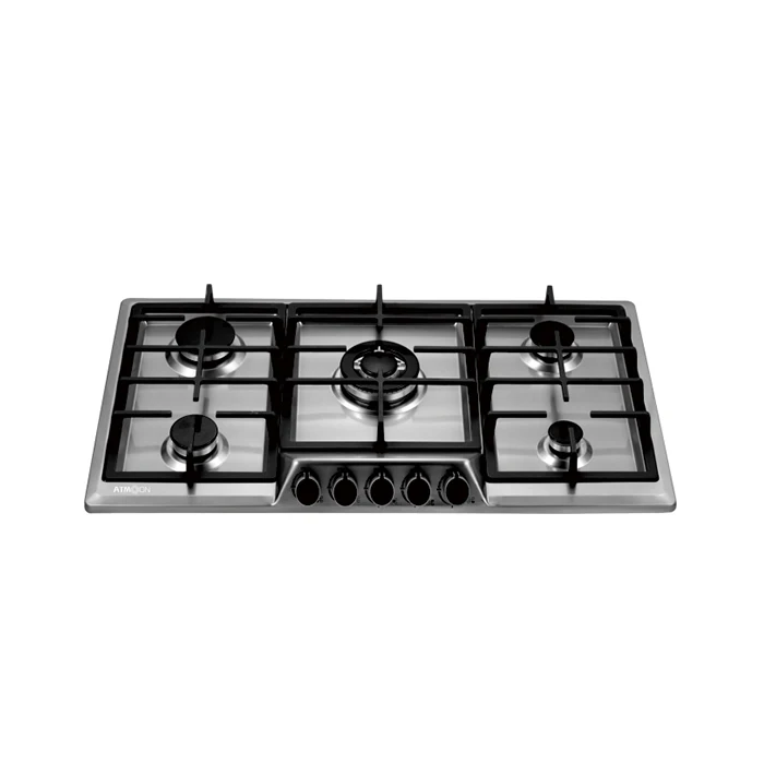 Cuisinière à gaz en acier inoxydable, 5 réchauds, équipement domestique, en stock, nouveau