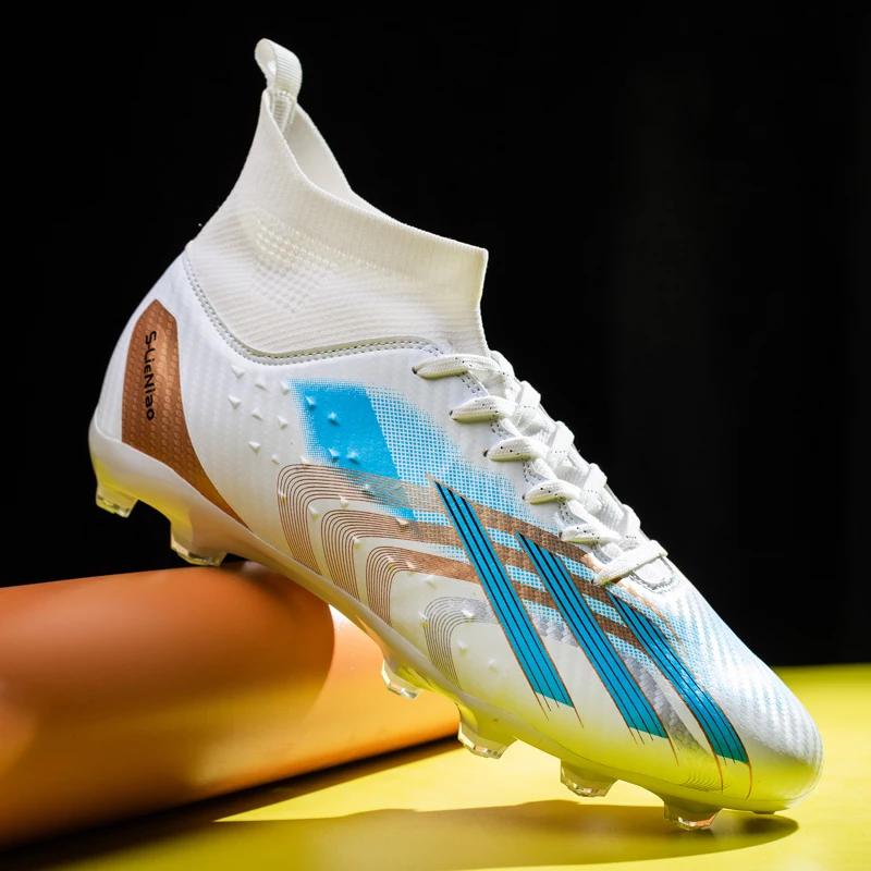 

Men's High Quality Football Boots Professional AG/FG Soccer Shoes Kids Anti-Skip Training Soccer Cleats High Top Cleats