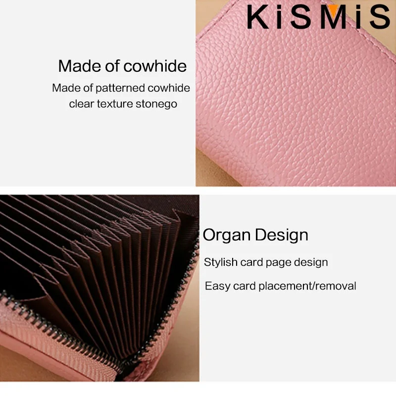 Stylish Genuine Leather RFID Blocking Wallet with 12 Card Slots Accordion Design and 2 Cash Coin Pockets