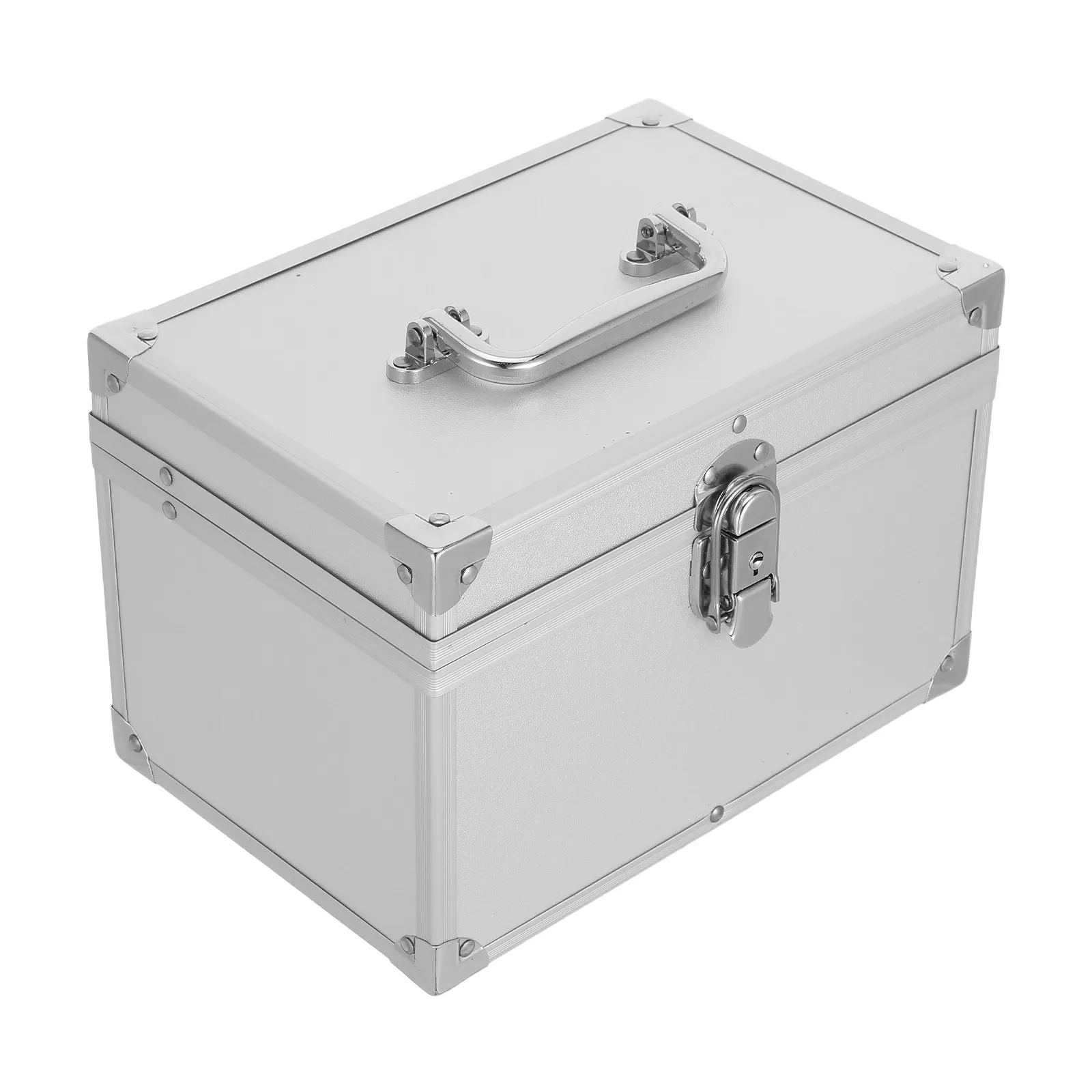 

Aluminum Alloy Storage Box 9.45x6.30x6.3 Inch Lockable Ergonomic Handle Multi Functional Tool Case for Engineers Photographers