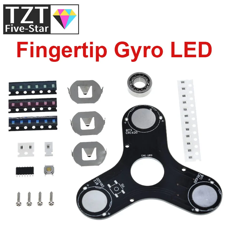 TZT Electronic Diy Kit Fingertip Gyro LED Manufacture Kit Fun Welding Diy Kt RG550 Alleviate Fatigue Loosen Body And Mind