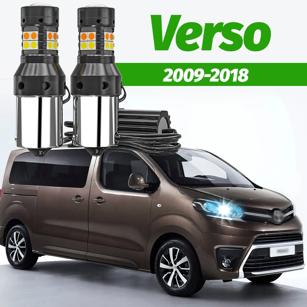 

2pcs Dual Mode Turn Signal+Daytime Running Light Accessories LED DRL For Toyota Verso Verso-S 2009-2018 2010 2011 2014 2015 2016