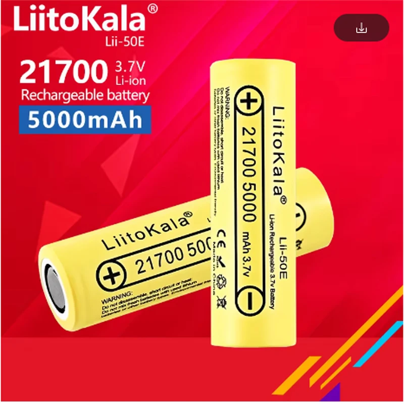 

1-10pcs veitoKala Lii-50E 21700 5000mah Batterie Rechargeable 3.7V 5C décharge Haute Puissance batteries Pour Appareils Haute Pu