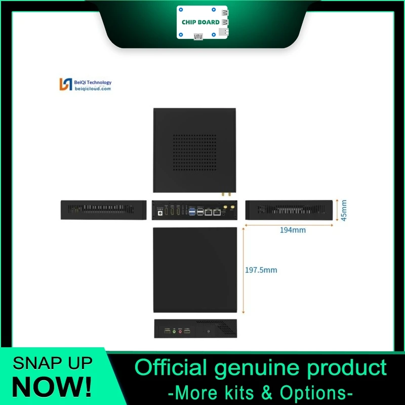 Beqi CP8180 AI PC dev board, 45TOPS AI compute, Debian/Ubuntu/OpenHarmony/Deepin supported embedded platform