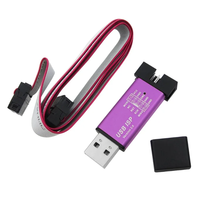 10 قطعة/الوحدة USBASP USBISP AVR/51 سلسلة مبرمج تحميل غلاف من الألومنيوم 64K الحد دعم WIN7 64