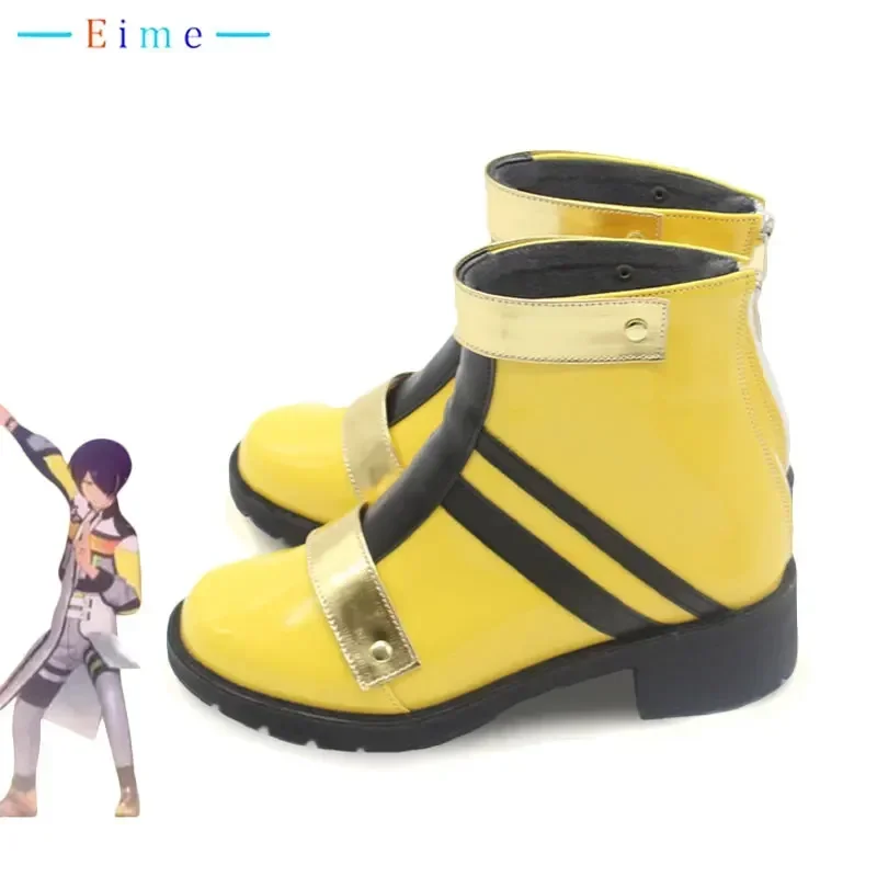 Sengoku Shinobu Cosplay Shoes Game Ensemble Stars Comet Halation Cosplay Prop PU Leather Shoes Halloween Boots Custom Made