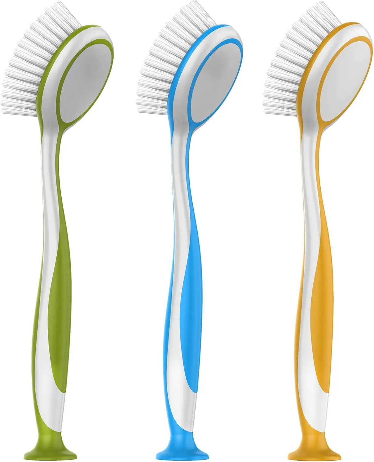 

Round Dish Brush Set of 3 with Suction Cup for Sink Cleaning, 5.5x25cm