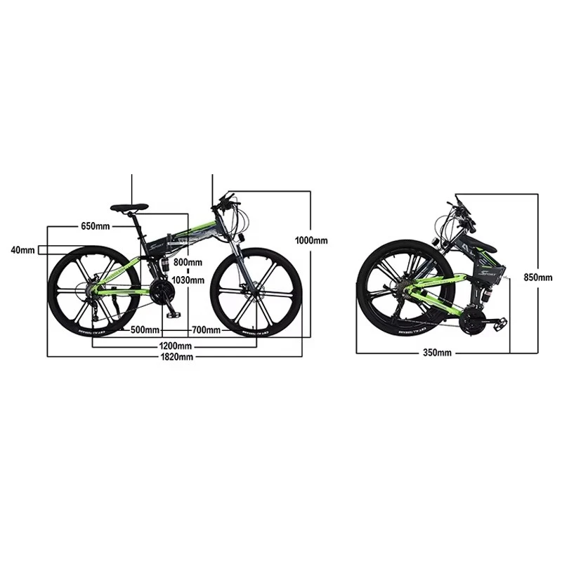 350W 36V Folding Electric Bicycle Adult Mountain Electric Cycle 26 Inch Dual Suspension Foldable E Bike view 4